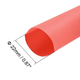 TOP-VIGOR 22mm Heat Shrink Tubing, 1M Length Heat Shrink Sleeving, 2:1 Ratio Heat Shrink Tube for Electrical Insulation, Repairs, Wrap Cable, Wire Connectors, Red