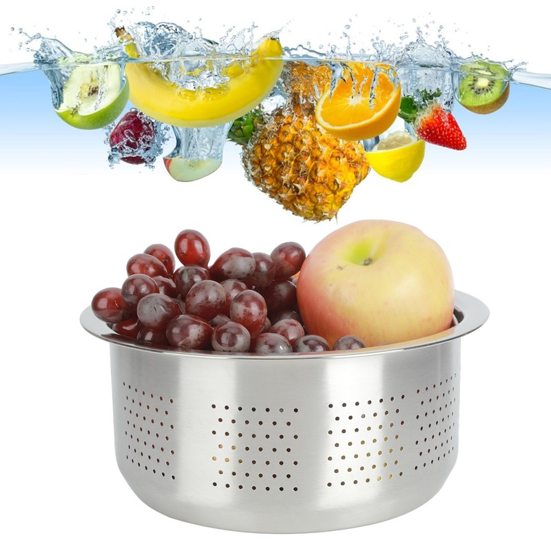 MultiFunctional Stainless Steel Rice Steaming Basket Vegetable Cleaning Fruit Basket