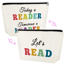 Book Lover Gifts for Women Makeup Bag Reading Accessories Funny Bookish Gift for Reader Women Cosmetic Bag with Zipper Librarian Gifts for Friends Sister Student Daughter Travel Pouch