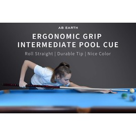 AB Earth 2-Piece 58" Pool Cue/Pool Stick Ergonomic Design Hardwood Canadian Maple 13mm Tip 18-21oz Billiard Cue B1S, Wine 21oz