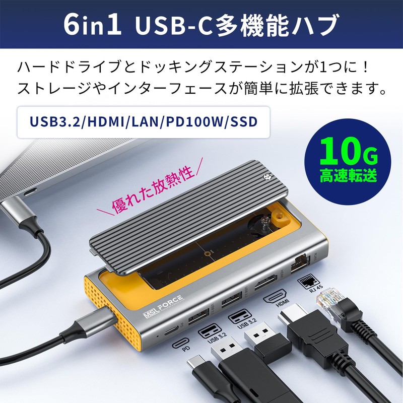 Japanese Small Business MSL FORCE M.2 SSD External Case, 6-in-1