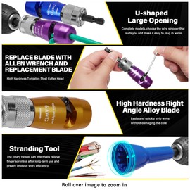 HuuiotPdd Wire Wire Twister Tool for Drill Set, Stripping Tool & Wire Twisting Connector, Wiring Pro Wire Stripper, Electrician Drill Wire Stripper and Twister