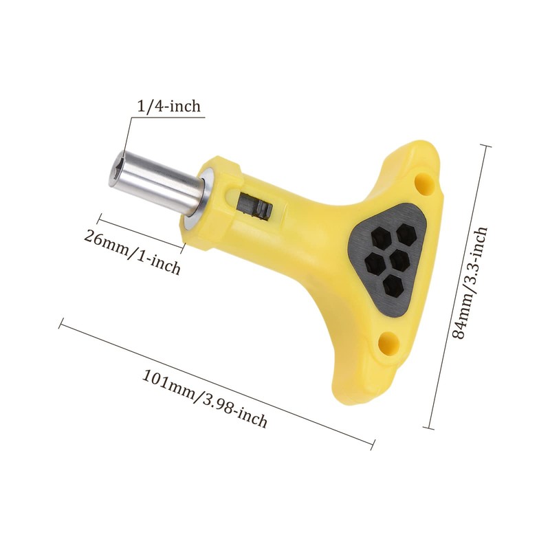 Kozelo Ratchet Screwdriver Adjustable Handle - T Shape Multifunctional Holder