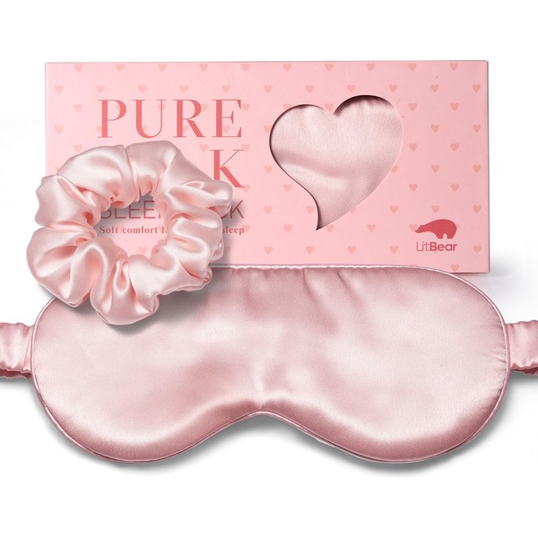 LitBear 100% Pure Silk Sleep Mask, 22 Momme 6A Silk
