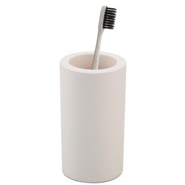 Coengwui Diatomite Toothbrush Holder for Bathroom Sink, Countertop Organizer, Quick Dry Stand Cup for Toothpaste, Razors, Makeup Brushes - Water-Absorbent & Quick-Drying (Beige, Height 4.3")