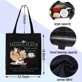 ENSIANTH Princess the Frog Inspired Gift Tiana's Place Tote Bag Princess Tianas Place Menu Lover Handle Bag (Tiana B bag CA)
