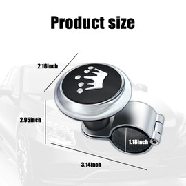 Pack-1 Steering Wheel Spinner Knobs, 360° Free Rotation Steering Wheel Booster Ball, Metal Bearings Non-Slip Adjustable Steering Wheel Accessories Universal for Most Cars (Silver & Black)