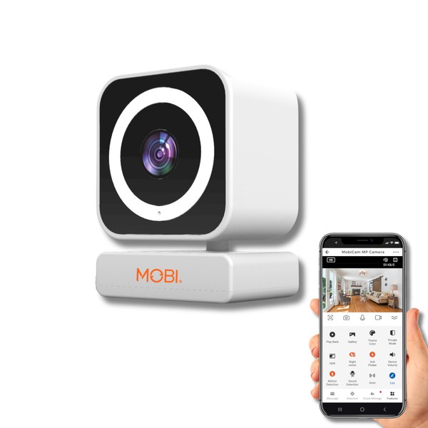 MobiCam MP Smart Home/Office Camera with 3MP Resolution, 2-Way Audio,