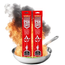 PanSafe Fire Extinguisher by LifeSafe Technologies | Non-Toxic, Non-Hazardous & Eco-Friendly Fire Safety Device Made Specifically to Extinguish Cooking Oil and Grease Pan Fires in the Kitchen (2 Pack)