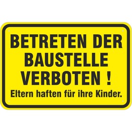 Sign "Betreten der Baustelle verboten" Aluminium Composite Material 3 mm Thick 40 x 60 cm