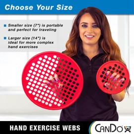 Cando® 10-0862 Power-Web - Hand Grip Trainer, Hand strengthener, diameter 17 cm, red (light)