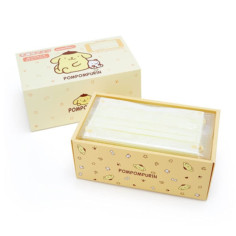 Sanrio 814857 Non-woven Mask, For Adults, 30 Pieces, Box Pom