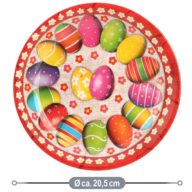 com-four® 3x Easter plates made of melamine - decorative plates