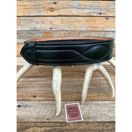 Don Hume Buckleless Hook Loop Sam Browne Plain Black Police Duty Gun Belt SZ 44