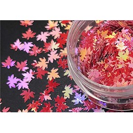 Nail Art Autumn Maple Leaf Varigated 5mm (3103 - Hawaii - red pink cream)