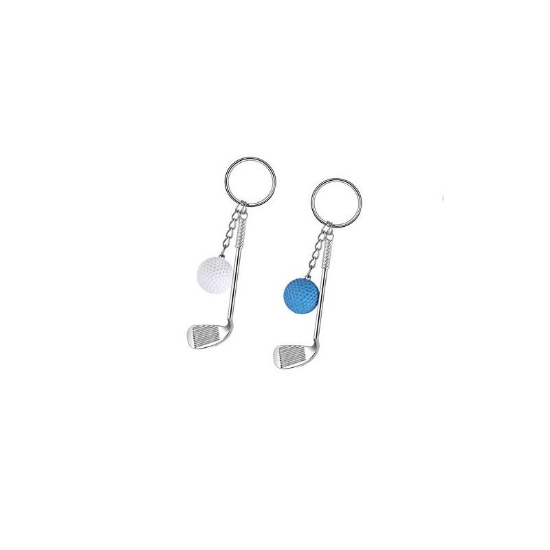 IKAAR Pack of 2 Keyrings Golf Ball Pendant Metal Gift