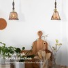 LUXWELL Modern Amber Glass Pendant Light, 6"x11.5" Floral Bell-Shaped Hanging
