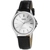 Q&Q Men's Watch Faux Leather Strap Pin Buckle 3 Bar