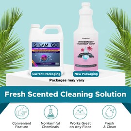 Steam & Go Deminerilized Water - Multi-Surface Cleaner for Steam Cleaners, Hardwood Floors, Kitchens, & Bathrooms - Germ-Killing Formula - Hotel California Scent - 32 Ounces (Pack of 1)