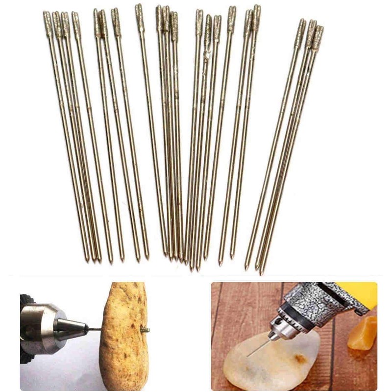 Jadeshay Diamond Drill Bit,20pcs Glass Jewellery Drill Bits Tipped 1mm