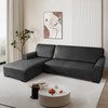 Pfrstuv Sectional Couch Covers, Leather Look Sofa Cover L Shape