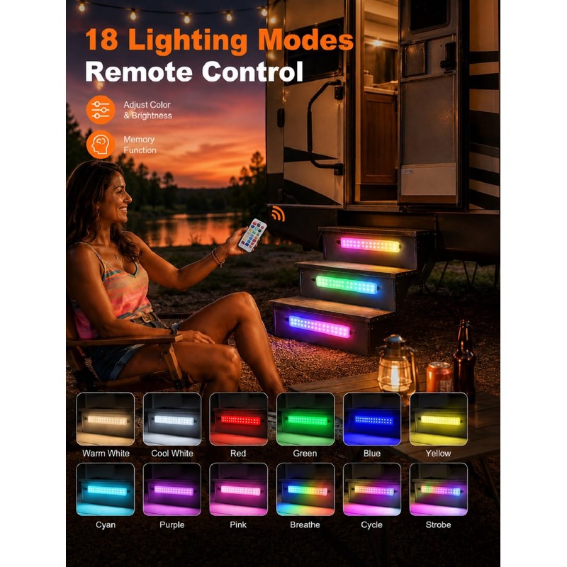 ALDST RV Step Lights 24 LED Rechargeable Motion Sensor 3