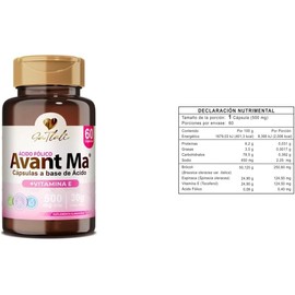 Ga Tlali Acido Folico Avant Ma | 100% Vegano | Sin Ingredientes Artificiales | 60 Cápsulas De 500 mg c/u | Contenido Neto 30 Gramos