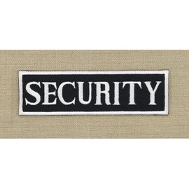 Security Lettering White Iron-On or Sew On Patch for Clothes Embroidered Iron-On Patch Applique Doorman Patch Size 11.6 x 3.5 cm