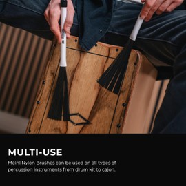 Meinl Stick & Brush Retractable Nylon Cajon Drum Brushes — Made in Canada — for Acoustic Music (SB304)