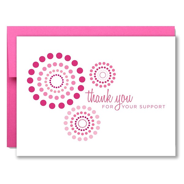 20 Breast Cancer Support, Modern Pink Ribbon Thank You Cards - for Charity Events, Runs, Walks and 3-Day - Maddie by Two Poodle Press