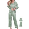 Womens Satin Pajamas Set 2Pcs Silk Pajama Long Sets XS-3XL