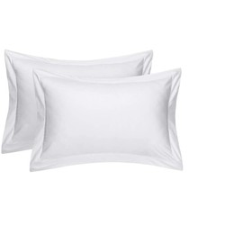 Rayyan Linens Oxford Pair of Pillowcases White 100% Egyptian Cotton 200 Thread Counts Size 50 x 75CM