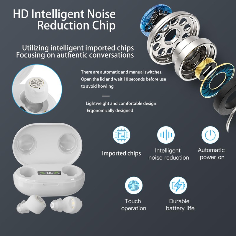 Hearing Aids for Seniors, for People with Hearing Loss, Rechargeable