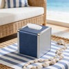 Blue Tissue Box Cover Square with Magnetic Closure, PU Leather