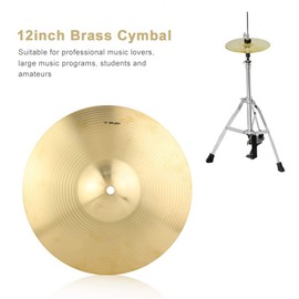 CYTGOUPER IRIN 12-Inch Crash Cymbal, Brass Ride Cymbal, Easy Maintain Drum Cymbals for Drum Set