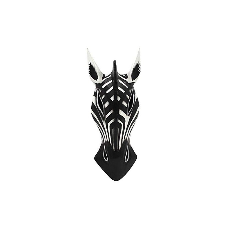 OMA African Mask Wall Hanging Zebra Giraffe Wall Mask Jungle
