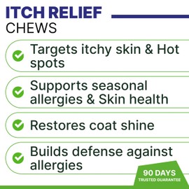 PAWSENTIAL Allergy Relief Dog Chews - Itchy Skin Relief w/Probiotics + Omega 3 + Colostrum - Seasonal Allergies - Anti-Itch Treats - Skin&Coat + Immune Supplement - Made in USA - Chicken Flavor -180Ct
