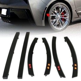 Kojem 6Pcs Side Marker Lights LED Compatible with 2014-2019 Chevy Corvette C7 Models Stingray/Grand Sport/Z06/ZR1 Rear Bumper Reflector Covers Signal Light Lamp Smoke Lens