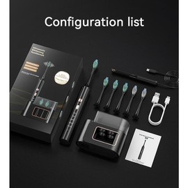 Sonic Electric Toothbrush for Adults with 6 Brush Heads, Electric Toothbrush with 42000 VPM Deep Clean 5 Modes,  with Bracket Rechargeable Toothbrushes Fast Charge 2-3 Hours Last 90 Days, IPX7 Waterproof for Use In The Shower - Color: Black