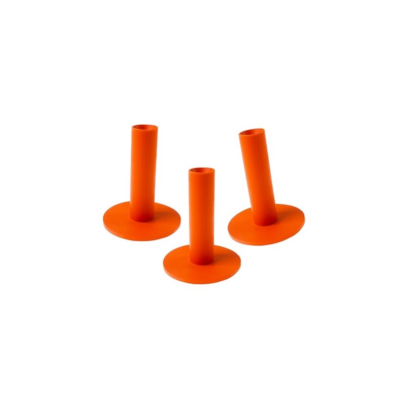 ECADDIE 70mm Orange Driving Range Rubber Golf Tees (3 Pack)