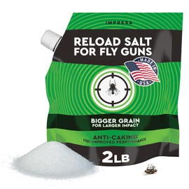 Impresa 2 lbs. Salt for Fly Shooters - Large Grain Salt for Fly Shooter - with Pouring Spout for Easy Loading, Non Caking, Made in The USA