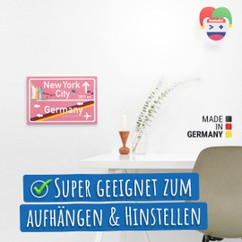 DankeDir! New York City Schild rosa Geschenk für sie - Amerika Reise süße Deko NYC Fans Wanddeko Türschild Mädchen Wohnung Geschenkidee Geburtstagsgeschenk beste Freundin Party Deko