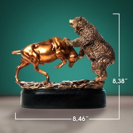 MEPERPER Bull and Bear Statue, Wall Street Bull Statue, Stock Broker Gifts, Bulls and Bears Statue