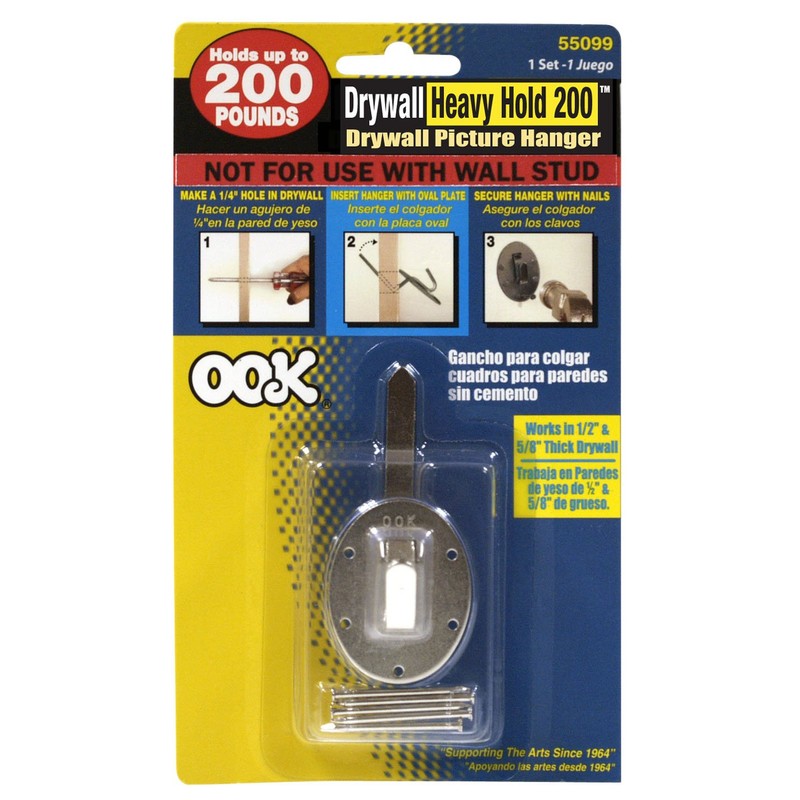 OOK 55099 Heavy-Duty Drywall Hanger Supports Up to 200 Pounds
