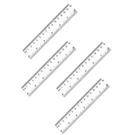 4 Pack 6-Inch Straight Rulers,Clear Plastic Ruler, Suitable for Student School and Office Drawing Measuring Tools, Study Ruler, Standard Ruler, Centimeter and inch Ruler, Small Rulers