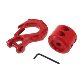 X AUTOHAUX Tractor Bucket Hooks 3/8" Front Tractor Accessories Bucket Grab Hook Metal 3.27"x4.92" Red 15 Ton with 1 Red Stopper and 1 Small Wrench 1 Set