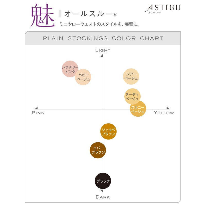 Atsugi ASTIGU Women's Stockings, All Through, Bare Skin Feel, 3