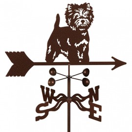 EZ Vane Westie Dog Weathervane — Garden Mount, Wind Cups, Antique Copper Finish, Steel with Durable Triple Powder Coating, Handcrafted in USA