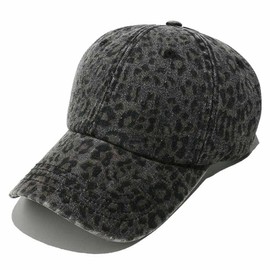 Baseball Cap for Women – Adjustable Leopard Print Hat, Stylish Sun Protection Cap for Outdoor Sports, Casual Travel & Daily Wear Black
