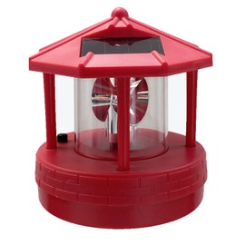 Erthree Garden Solar Lights, Outdoor LED Lighthouse, Durable Rotatable Waterproof for Pathway (Red - L)